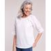 Blair Women's Knit Crinkle Peasant Top - White - 2XL - Womens