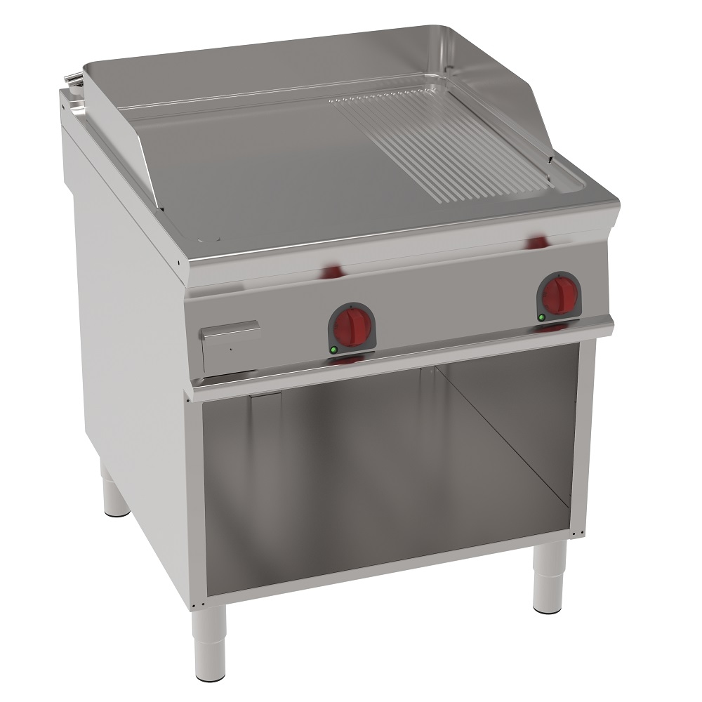 EURAST - Elektrische grillplatte fe 15 mm teilweise geriffelt auf offenem untergestell - 800x900x900 mm - 12000 W 400/3V - 36370613 Image