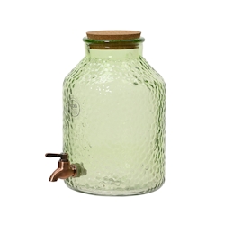 Decoris Getränkespender mit Zapfhahn 20x30cm Glas 8l Wasserspender Kanister mit Hahn Gartenparty Retro Limonadenspender Saftspender Gastro Trinkbehälter Image