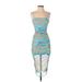 Wild Fable Casual Dress - Bodycon: Blue Graphic Dresses - Women's Size X-Small