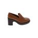 Vince. Heels: Slip On Chunky Heel Minimalist Brown Print Shoes - Women's Size 6 1/2 - Round Toe