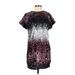 Aidan by Aidan Mattox Cocktail Dress - Shift: Burgundy Acid Wash Print Dresses - New - Women's Size 0