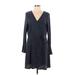 Charming Charlie Casual Dress - Wrap: Gray Solid Dresses - Women's Size Large