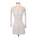 Fashion Nova Casual Dress - Sweater Dress: Gray Dresses - Women's Size 2X-Small