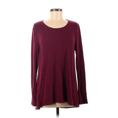 Cuddl Duds Long Sleeve Top Burgundy Boatneck Tops - Women's Size Medium