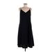 Uniqlo Casual Dress - Midi V Neck Sleeveless: Black Print Dresses - Women's Size Medium