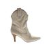 Naturalizer Boots: Slouch Stiletto Boho Chic Ivory Solid Shoes - Women's Size 40 - Pointed Toe