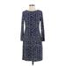 Donna Morgan Casual Dress - Sheath Crew Neck Long sleeves: Blue Dresses - Women's Size 2