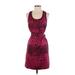 Marc by Marc Jacobs Casual Dress - Mini Scoop Neck Sleeveless: Burgundy Leopard Print Dresses - Women's Size X-Small