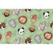 44 x 36 FLANNEL Jungle Babies on Green 100% Cotton Baby