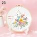 Fashion Multi-Color Flowers Plants Pattern Painting Home Decoration Handmade Embroidery Starter Kit Embroidery Cross Stitch DIY 23