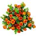 Artificial Flowers Fake Silk Rose for Decoration 33 Heads Small Roses Blooming Faux Flower Bouquet with Stem for Home DIY Vase Wedding Centerpieces Bridal Shower Party Decor (3 Pcs Orange)