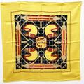 HERMES Carre 70 Muffler/Scarf Horse Yellow Silk Ladies Fashion ITEM590NM1NT