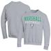 Men's Champion Gray Marshall Thundering Herd Stack Logo Softball Powerblend Pullover Sweatshirt