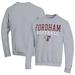 Men's Champion Gray Fordham Rams Stack Logo Softball Powerblend Pullover Sweatshirt