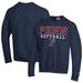 Men's Champion Navy Pennsylvania Quakers Stack Logo Softball Powerblend Pullover Sweatshirt