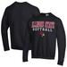 Men's Champion Black Illinois State Redbirds Stack Logo Softball Powerblend Pullover Sweatshirt