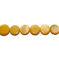 10-11mm Yellow Mother Of Pearl Coin Beads Genuine Gemstone Natural Jewelry Making