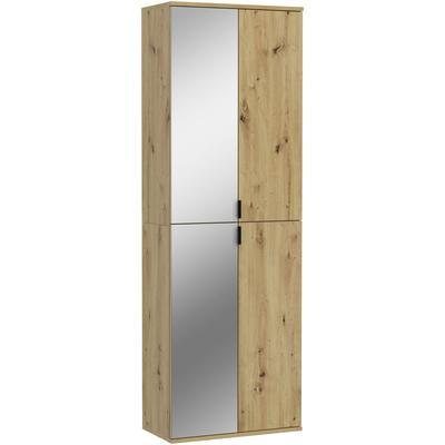 Garderoben-Set INOSIGN "Trondheim, Breite 60 cm, best. aus 2 Schränken, 4 Türen, 6 Fächer", braun (nox oak nachbildung), B:60cm H:193cm T:34cm, Holzwerkstoff, Kastenmöbel-Sets, Türanschlag wechselbar, Garderobenschrank, Kleiderschrank Image