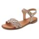 Sandale LASCANA Gr. 36, beige Damen Schuhe Sandale Riemchensandale Sportliche Sandalen