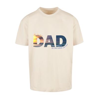 T-Shirt MERCHCODE "Merchcode Herren For The Best Dad Heavy Oversize Tee", Herren, Gr. 3XL, beige (sand), 100% Baumwolle, bedruckt, casual, oversize, Rundhals, Kurzarm, Shirts