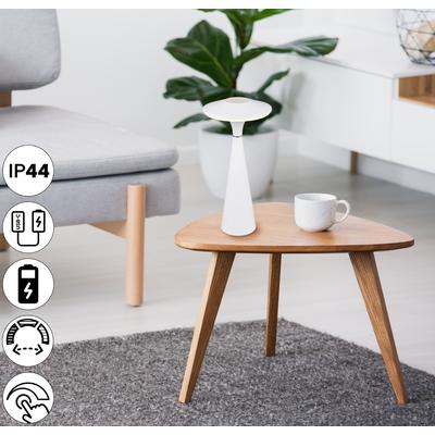 REALITY LEUCHTEN LED Tischleuchte "TORREZ", weiß (weiß matt), Ø 14,0cm H: 28,5cm, Lampen, in-Outdoor Akku Tischlampe mit USB-C, dimmbar, Lichtfarbe einstellbar Image