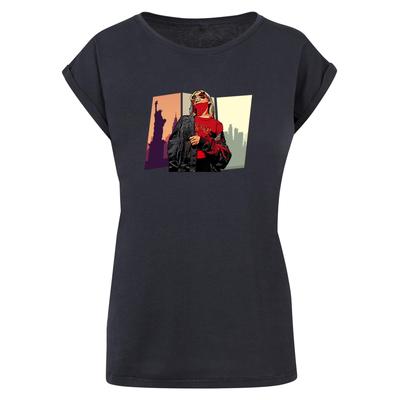 T-Shirt MERCHCODE "Merchcode Damen Laides Grand Red Girl Extended Shoulder Tee" Gr. M, blau (navy) Herren Shirts T-Shirts