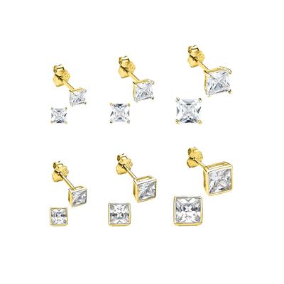 Ohrstecker-Set BRUNO BANANI "Mulitpack Schmuck Geschenk Silber 925 Ohrschmuckset", gold (gelbgoldfarben, weiß, kristallweiß), Ohrringe, Damen, Silber 925 (Sterlingsilber), mit Zirkonia (synth.) Image
