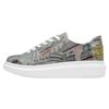 Plateausneaker DOGO "Myra Bear With A Balloon Damen Sneaker / Female", Damen, Gr. 40, Normalschaft, blau (blau, orange), Lederimitat, Schuhe, Vegan
