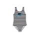 Badeanzug GULLIVER Gr. 122, schwarz-weiß (weiß, schwarz) Damen Badeanzüge mit Streifendesign