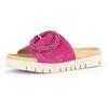 Pantolette GABOR, Damen, Gr. 42, pink, Ziegenveloursleder, modisch, Schuhe, Plateau, Sommerschuh, Schlappen mit Zierperlen an der Zierschnalle