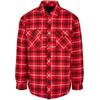 Anorak URBAN CLASSICS "Urban Classics Herren Plaid Quilted Shirt Jacket", Herren, Gr. M, rot (rot, schwarz), 100% Baumwolle, unifarben, casual, normal, amerikanischer Ausschnitt, Langarm, Jacken
