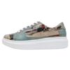 Plateausneaker DOGO "Myra Low-Top Sneaker Arizona Dream Damen Sneaker", Damen, Gr. 40, Normalschaft, blau (beige, blau), Lederimitat, Schuhe, Handgefertigt