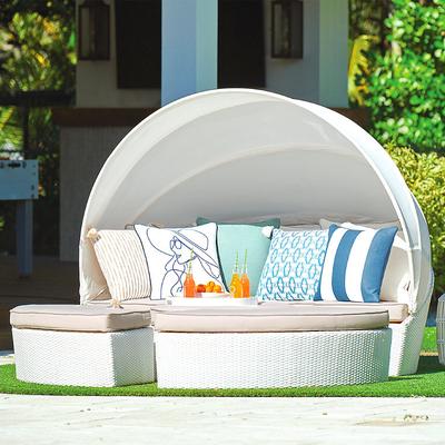 Baleares Daybed in White - Quick Dry, Juniper - Frontgate