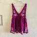 Free People Dresses | Intimately Free People Purple & White Embroidered Mini Dress Extra Small | Color: Purple/White | Size: Xs