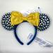 Disney Accessories | Disney Sequin Minnie Mouse Gold Bow Collectable 50 Anniversary Headband Ears | Color: Blue/Gold | Size: Os