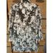 Anthropologie Dresses | Anthropologie Floral Mini Dress-White/Grey Long Sleeve Collared Sz 2 Euc Womens | Color: Gray/White | Size: 2
