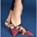 Anthropologie Shoes | Anthropologie D'orsay Suede Pointed Toe Flats Floral Women’s Size 8 | Color: Cream/Red | Size: 8