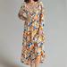 Anthropologie Dresses | Anthropologie Dolan Laney Printed Smocked Flouncy Tiered Maxi Dress | Color: Blue/Orange | Size: Xs