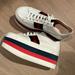 Gucci Shoes | 100% Authentic Gucci “Ace” Platform Sneaker. | Color: Blue/Red | Size: 7