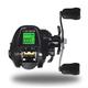 Digital Fishing Reel, 7.2:1 High Gear Ratio Fishing Reel, With Bite Alarm, Depth Positioning, Infinitely Variable Speed Function, LCD Display(Black Right hand)