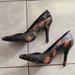 Nine West Shoes | Nine West Women Floral High Heel Shoe, Size 6m | Color: Black/Blue | Size: 6
