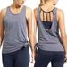Athleta Tops | Athleta Max Out Navy Striped Side Tie Tank Top Removable Strappy Sports Bra Sz M | Color: Blue/White | Size: M