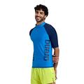 Arena Men's Graphic UV Protection Short-Sleeve Shirt Turquoise-Navy