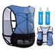 AWKSPORTS 5L Running Hydration Vest Backpack for Men Women, Adjustable & Lightweight, Front & Back Pockets for Essential Storage (Blue with 2*500ml Flask)