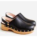 J. Crew Shoes | J. Crew Black Convertible Leather Clogs With Gold Hardware // 10 | Color: Black | Size: 10