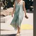 Athleta Dresses | Athleta Presidio Dress Small Green Printed High Low Midi Maxi Sleeveless Relaxed | Color: Green/White | Size: S