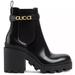 Gucci Shoes | Gucci Logo Trip Booties Boots Black Women’s Eu 38.5/Us 8.5 | Color: Black/Gold | Size: 8.5