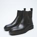 Zara Shoes | New Zara Cow Leather Low Heel Ankle Boots Black Womens Size 10 Us | Color: Black | Size: 10