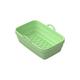 Dual Air Fryer Silicone Liners for Dual Air Fryer Basket Liners Reusable Silicone Pot Rectangular Air Fryer Accessories Air Fryers (Color : Green, Size : A)